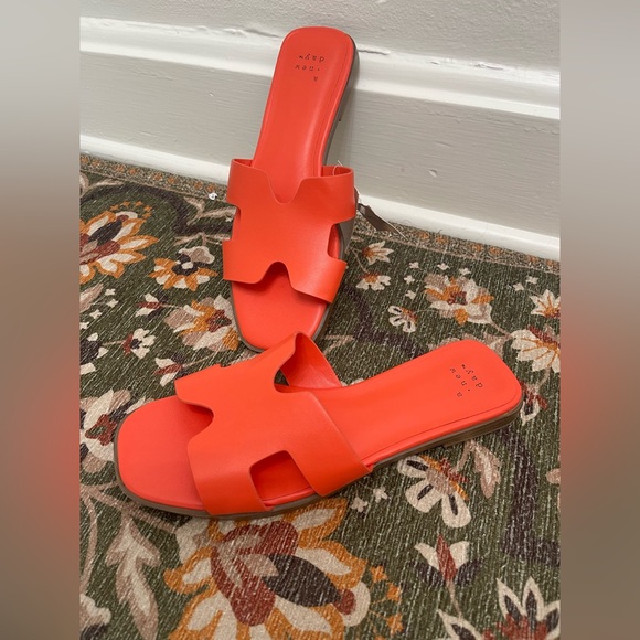 NWT A New Day Nina Slide Sandals in orange size 6.5 - Picture 4 of 5